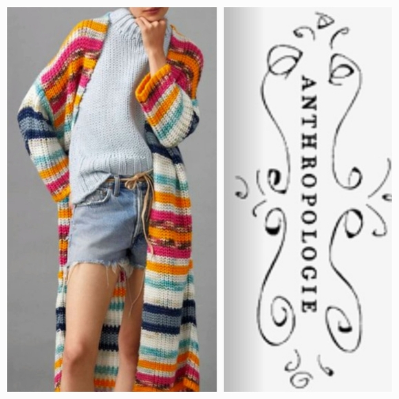 Anthropologie Sweaters - ANTHROPOLOGIE Rainbow Duster Cardigan
